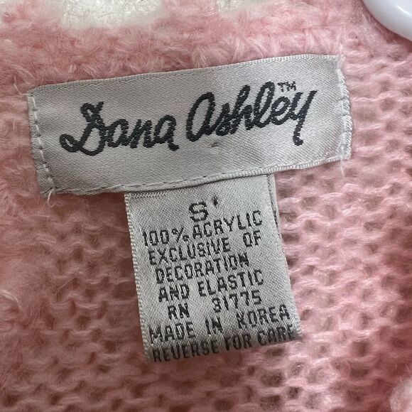 Vintage Dana Ashley 80’s Soft Pink Lace and Pearl Embellished Sweater Size S - Picture 4 of 13